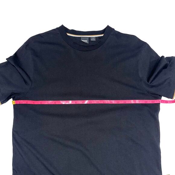 BOSS Hugo Boss Black Thompson 04 Short Sleeve Stripe Trim Cotton T-Shirt Size L - Picture 15 of 16